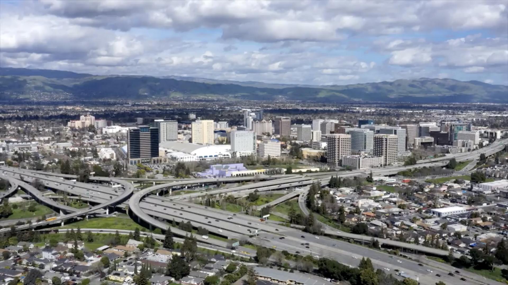 Aerial view of downtown San Jose.
